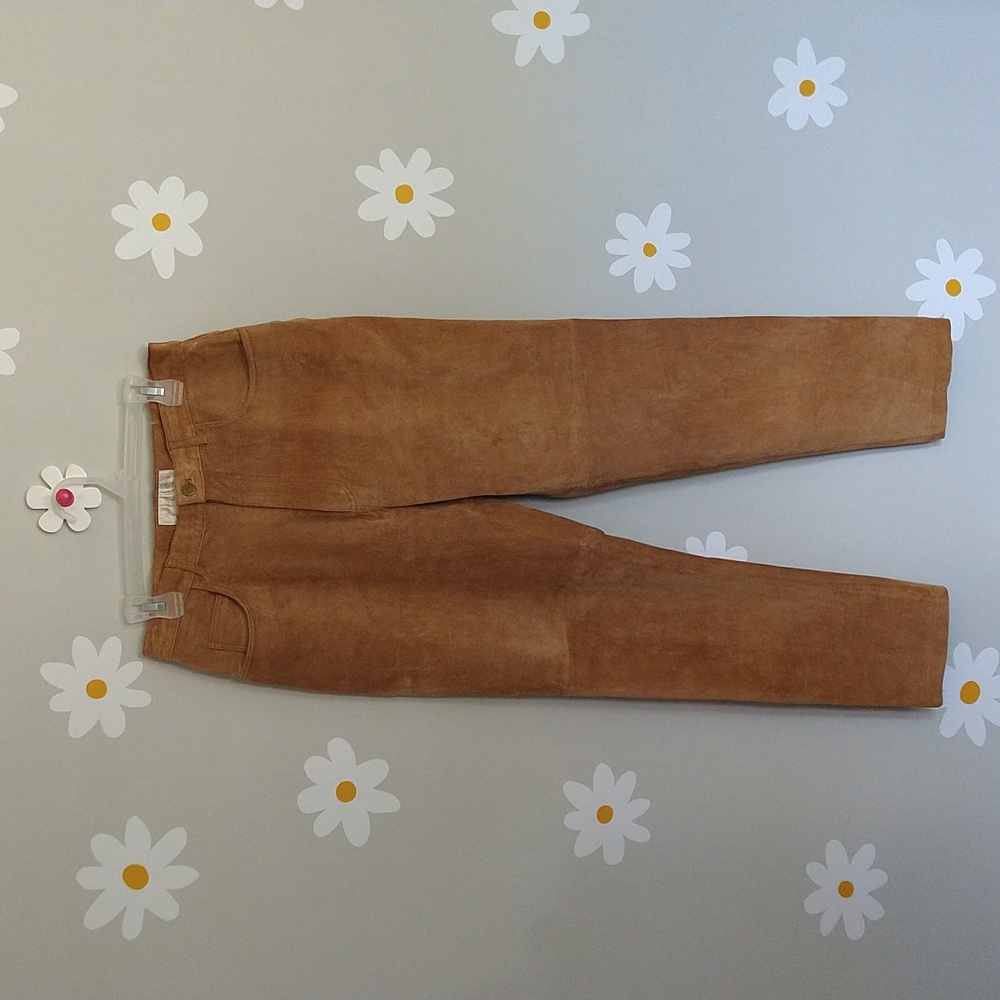 Margaret Godfrey 100% Leather Suede Camel Pants